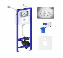 Инсталляция для унитаза комплект 5 в 1 Lavinia Boho Relfix 77020047: система инсталляции для подвесного унитаза, удлиненный комплект креплений, шумоизоляция, кнопка смыва, диспенсер