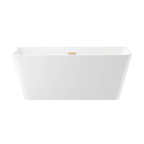 Отдельностоящая акриловая ванна Wellsee Graceful Pro 230902004, 150*77 см Набор 4 в 1: ванна 230902000, ножки, экран, слив-перелив золото 231920000.