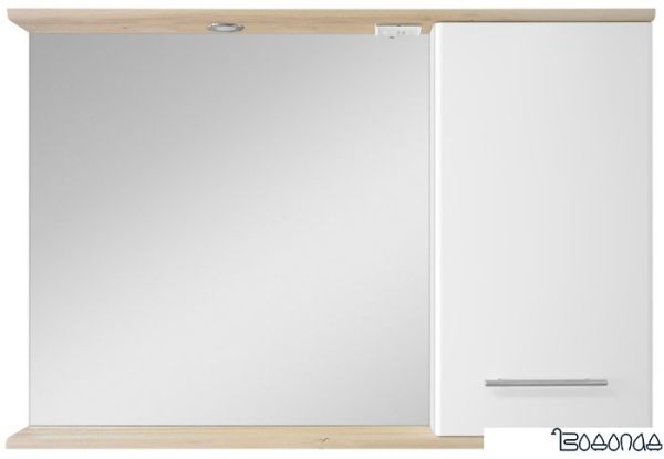 Misty Шкаф с зеркалом Респект 120 (белый-дуб тис. прав.) Э-Рес02120-1П фото 1