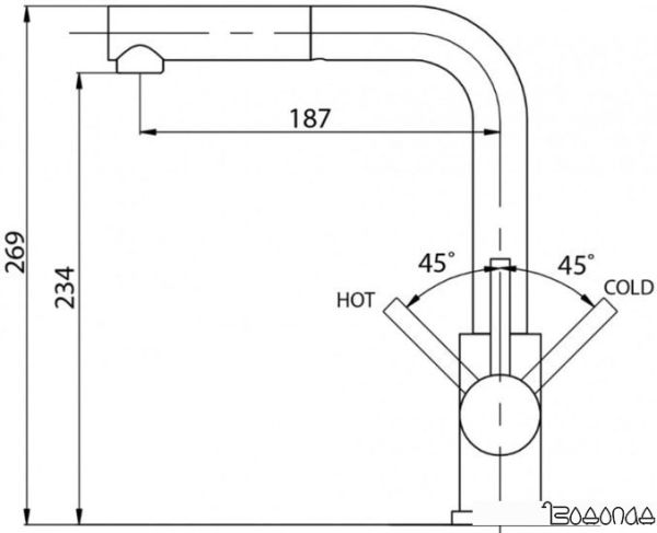Смеситель Aquasanita Modus 2383 601 (черный)