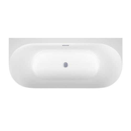 Пристенная  акриловая ванна Wellsee Collaro 28910201R, 180*80 см, цвет белый  глянец. Набор 4 в 1: ванна 289102000, ножки, экран, слив-перелив хром  231921000.