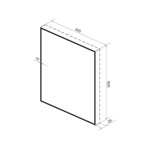 Прямоугольное зеркало с фоновой LED-подсветкой Wellsee 7 Rays' Spectrum 172200780 (40*60 см, черный контур, сенсорная кнопка)