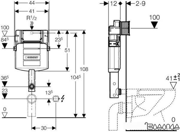 Инсталляция для унитаза Geberit UP 320 [109.300.00.5]