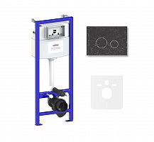 Инсталляция для унитаза комплект 4 в 1 Lavinia Boho Relfix 77010027: система инсталляции для подвесного унитаза, стандартный комплект креплений, шумоизоляция, кнопка смыва