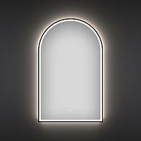Арочное зеркало с фронтальной LED-подсветкой Wellsee 7 Rays' Spectrum 172201740 (60*90 см, черный контур, сенсорная кнопка)