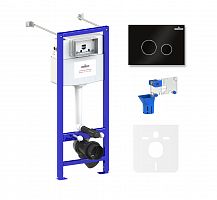 Инсталляция для унитаза комплект 5 в 1 Lavinia Boho Relfix 77020053: система инсталляции для подвесного унитаза, удлиненный комплект креплений, шумоизоляция, кнопка смыва, диспенсер