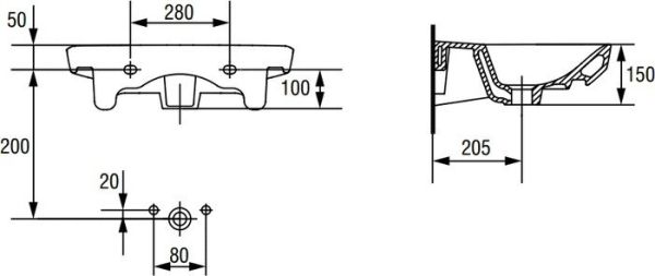 Умывальник Cersanit CARINA 55 55x40 фото 2