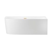 Пристенная акриловая ванна Wellsee Belle Spa 2.0 235803004, 160*75 см (правая) Набор 4 в 1: ванна 235803000, каркас, экран, слив-перелив золото 231925000.