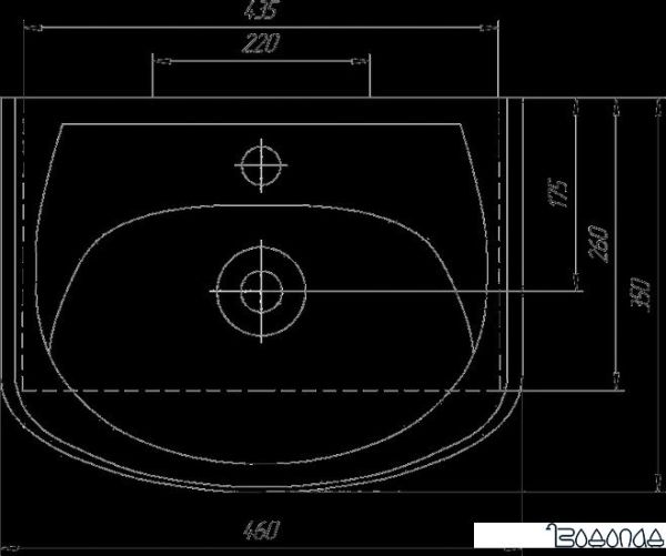 Умывальник Rosa Уют 450 46x35 фото 2