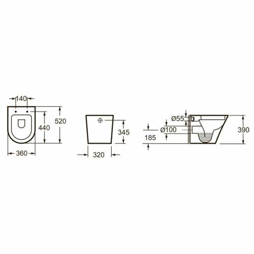 Приставной унитаз Lavinia Boho Biore 33040040