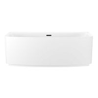 Пристенная  акриловая ванна Wellsee Ground Breaking 28770103R, 170*80 см, цвет  белый глянец. Набор 4 в 1: ванна 287701000, ножки, экран, слив-перелив  матовый черный 231919000.