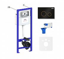 Инсталляция для унитаза комплект 5 в 1 Lavinia Boho Relfix 77020065: система инсталляции для подвесного унитаза, удлиненный комплект креплений, шумоизоляция, кнопка смыва, диспенсер