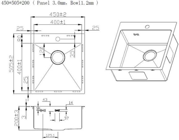 Кухонная мойка ZorG ZRN 5045 3 мм