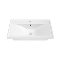 Настенная или мебельная раковина Wellsee FreeDom 151103000 (60*46 см, прямоугольная, с отверстием под смеситель, глянцевый белый).