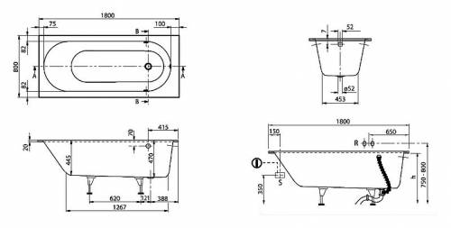Квариловая ванна Villeroy & Boch Oberon UBQ180OBE2V-01 alpin