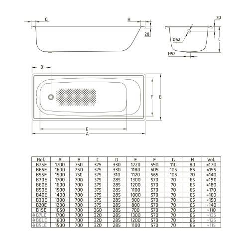 Стальная ванна BLB EUROPA 2,2 170*70