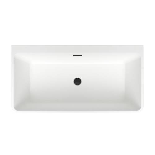 Отдельностоящая акриловая ванна Wellsee Graceful Pro 230902003, 150*77 см Набор 4 в 1: ванна 230902000, ножки, экран, слив-перелив матовый черный 231919000.