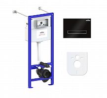 Инсталляция для унитаза комплект 4 в 1 Lavinia Boho Relfix 77020022: система инсталляции для подвесного унитаза, удлиненный комплект креплений, шумоизоляция, кнопка смыва.