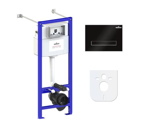 Инсталляция для унитаза комплект 4 в 1 Lavinia Boho Relfix 77020022: система инсталляции для подвесного унитаза, удлиненный комплект креплений, шумоизоляция, кнопка смыва.