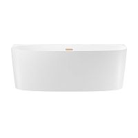 Пристенная акриловая ванна Wellsee Belle Spa 2.0 235804004, 170*75 см Набор 4 в 1: ванна 235804000, каркас, экран, слив-перелив золото 231925000.