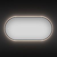 Овальное зеркало с фоновой LED-подсветкой Wellsee 7 Rays' Spectrum 172201510 (80*40 см, черный контур, сенсорная кнопка)