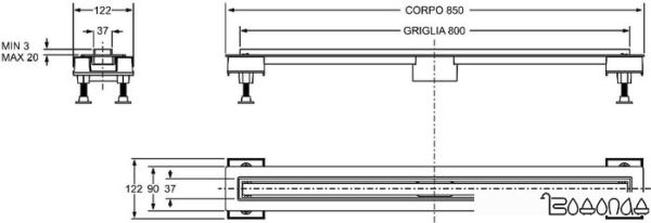 Трап/канал Bonomini L80 6825KX80S фото 2