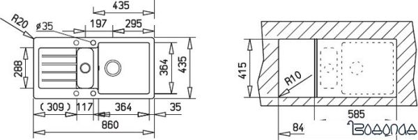 Кухонная мойка TEKA Kea 60 B-TG Топаз [88840]