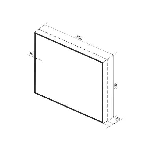 Прямоугольное зеркало с фоновой LED-подсветкой Wellsee 7 Rays' Spectrum 172200810 (65*40 см, черный контур, сенсорная кнопка)
