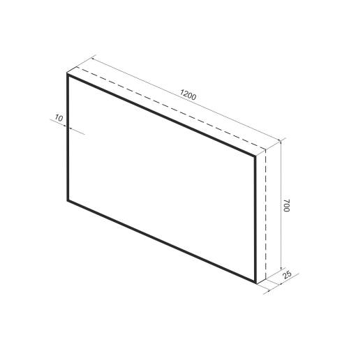 Прямоугольное зеркало с фоновой LED-подсветкой Wellsee 7 Rays' Spectrum 172201050 (120*70 см, черный контур, сенсорная кнопка)