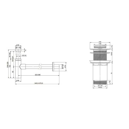 Сифон и донный клапан Wellsee Drainage System 182119002 (состоит из 182119000, 182134000)