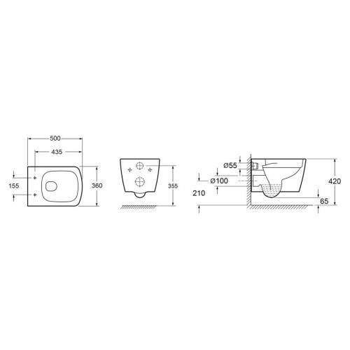 Подвесной унитаз Lavinia Boho Aveo Rimless 3306002R