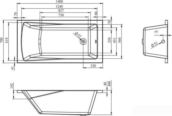 Ванна Lavinia Boho One 140x70 37010040 фото 4