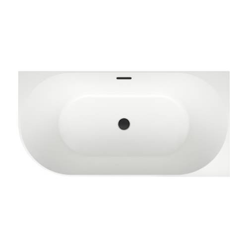 Пристенная акриловая ванна Wellsee Belle Spa 235702003, 150*75 см (правая) Набор 4 в 1: ванна 235702000, каркас, экран, слив-перелив матовый черный 231924000.