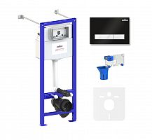 Инсталляция для унитаза комплект 5 в 1 Lavinia Boho Relfix 77020057: система инсталляции для подвесного унитаза, удлиненный комплект креплений, шумоизоляция, кнопка смыва, диспенсер