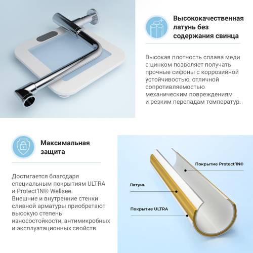 Сифон и выпуск Wellsee Drainage System 182124004 (состоит из 182124000, 182144000)