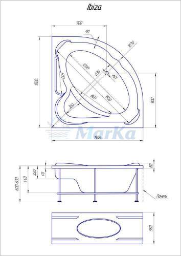 Ванна 1Marka Ibiza 150*150 ванна