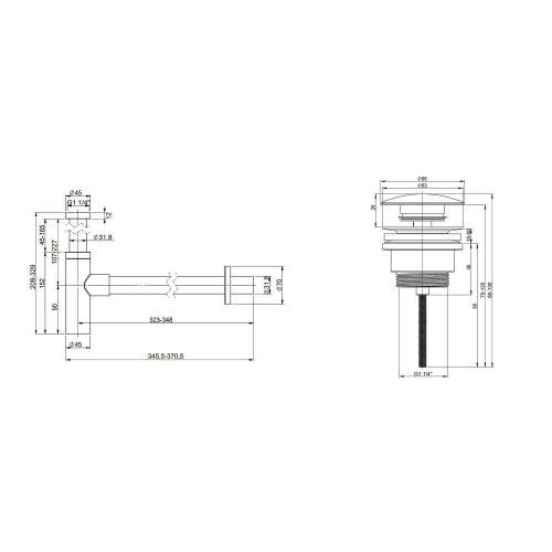 Сифон и донный клапан Wellsee Drainage System 182123003 (состоит из 182123000, 182143000)