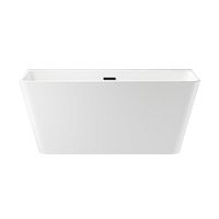 Отдельностоящая акриловая ванна Wellsee Graceful Pro 230901003, 140*74 см Набор 4 в 1: ванна 230901000, ножки, экран, слив-перелив матовый черный 231919000.