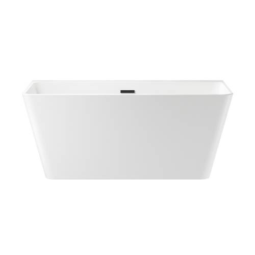 Отдельностоящая акриловая ванна Wellsee Graceful Pro 230901003, 140*74 см Набор 4 в 1: ванна 230901000, ножки, экран, слив-перелив матовый черный 231919000.