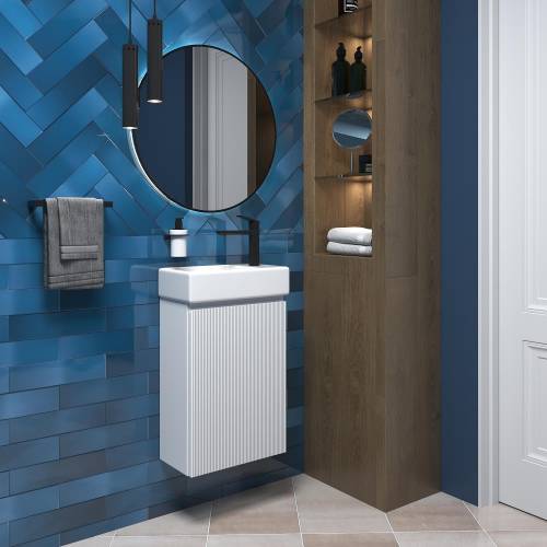 Wellsee Тумба под умывальник 2 в 1 WC Area 221801001 (тумба/матовый белый, раковина/глянцевый белый, без ножек)