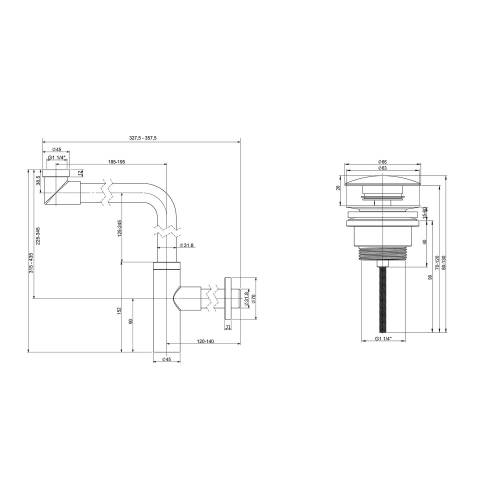 Сифон и донный клапан Wellsee Drainage System 182128003 (состоит из 182128000, 182143000)