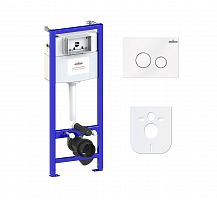 Инсталляция для унитаза комплект 4 в 1 Lavinia Boho Relfix 77010011: система инсталляции для подвесного унитаза, стандартный комплект креплений, шумоизоляция, кнопка смыва