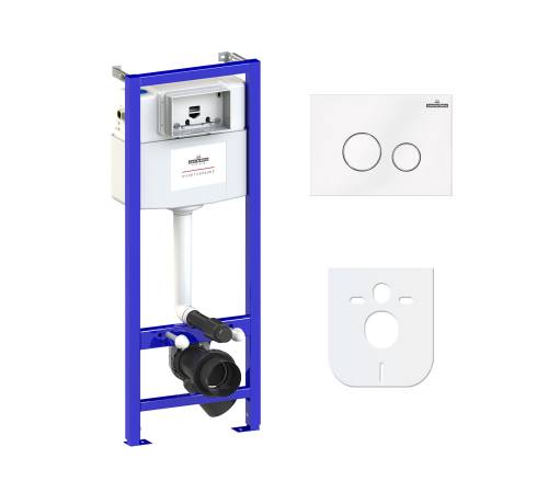 Инсталляция для унитаза комплект 4 в 1 Lavinia Boho Relfix 77010011: система инсталляции для подвесного унитаза, стандартный комплект креплений, шумоизоляция, кнопка смыва