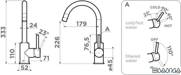 Смеситель Omoikiri Shinagawa 2 Plus-BN (нержавеющая сталь)