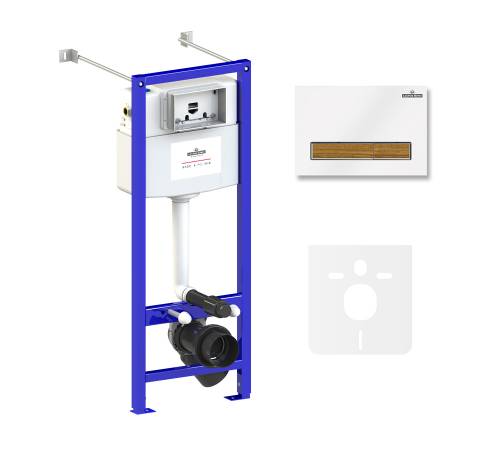 Инсталляция для унитаза комплект 4 в 1 Lavinia Boho Relfix 77020030: система инсталляции для подвесного унитаза, удлиненный комплект креплений, шумоизоляция, кнопка смыва.