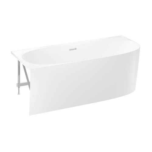 Пристенная акриловая ванна Wellsee Belle Spa 2.0 235805001, 170*75 см (левая) Набор 4 в 1: ванна 235805000, каркас, экран, слив-перелив хром 231921000.