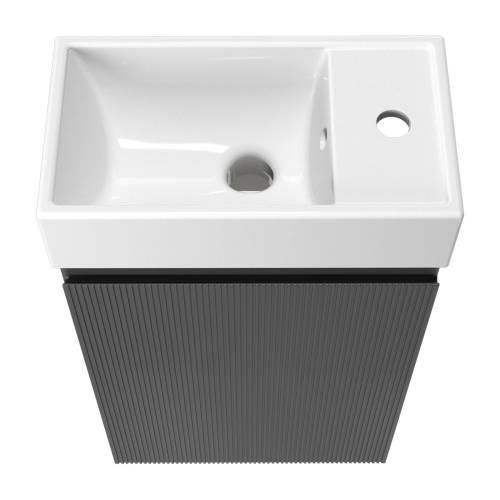 Wellsee Тумба под умывальник 2 в 1 WC Area 221802001 (тумба/матовый темно-серый, раковина/глянцевый белый, без ножек)