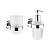Накладная раковина на столешницу для ванной Lavinia Boho Sink 20219349R в наборе 7 в 1: раковина 48 см (белый глянец), донный клапан, сифон, смеситель, вентили, зеркало, аксессуары (хром)
