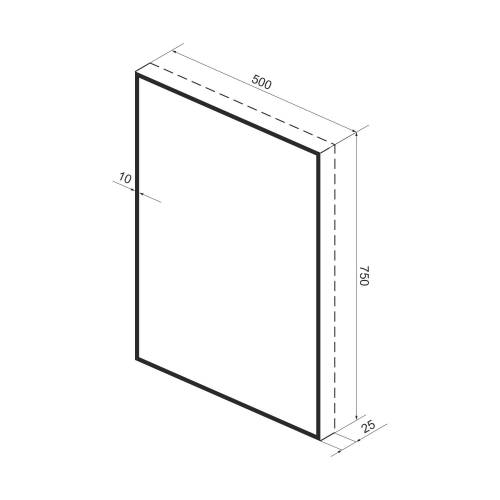 Прямоугольное зеркало с фоновой LED-подсветкой Wellsee 7 Rays' Spectrum 172200880 (50*75 см, черный контур, сенсорная кнопка)