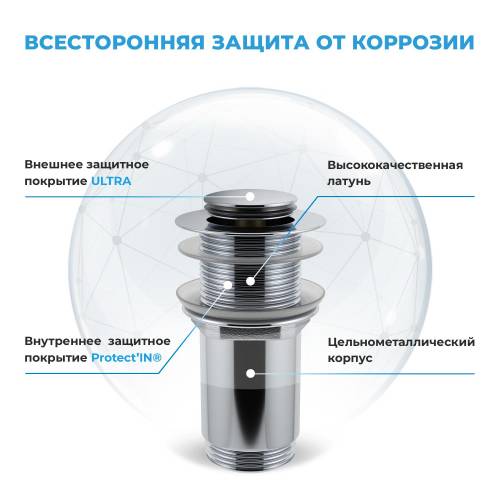 Сифон и донный клапан Wellsee Drainage System 182104002 (состоит из 182104000, 182134000)
